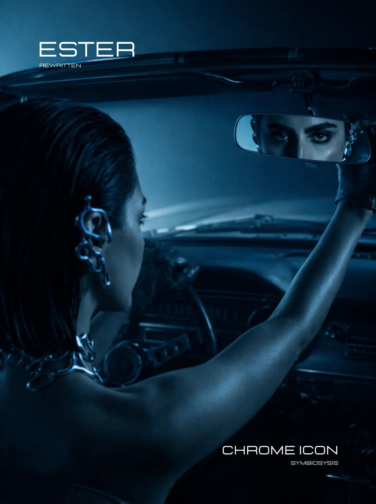 Chrome Icon poster · rear-view mirror scene