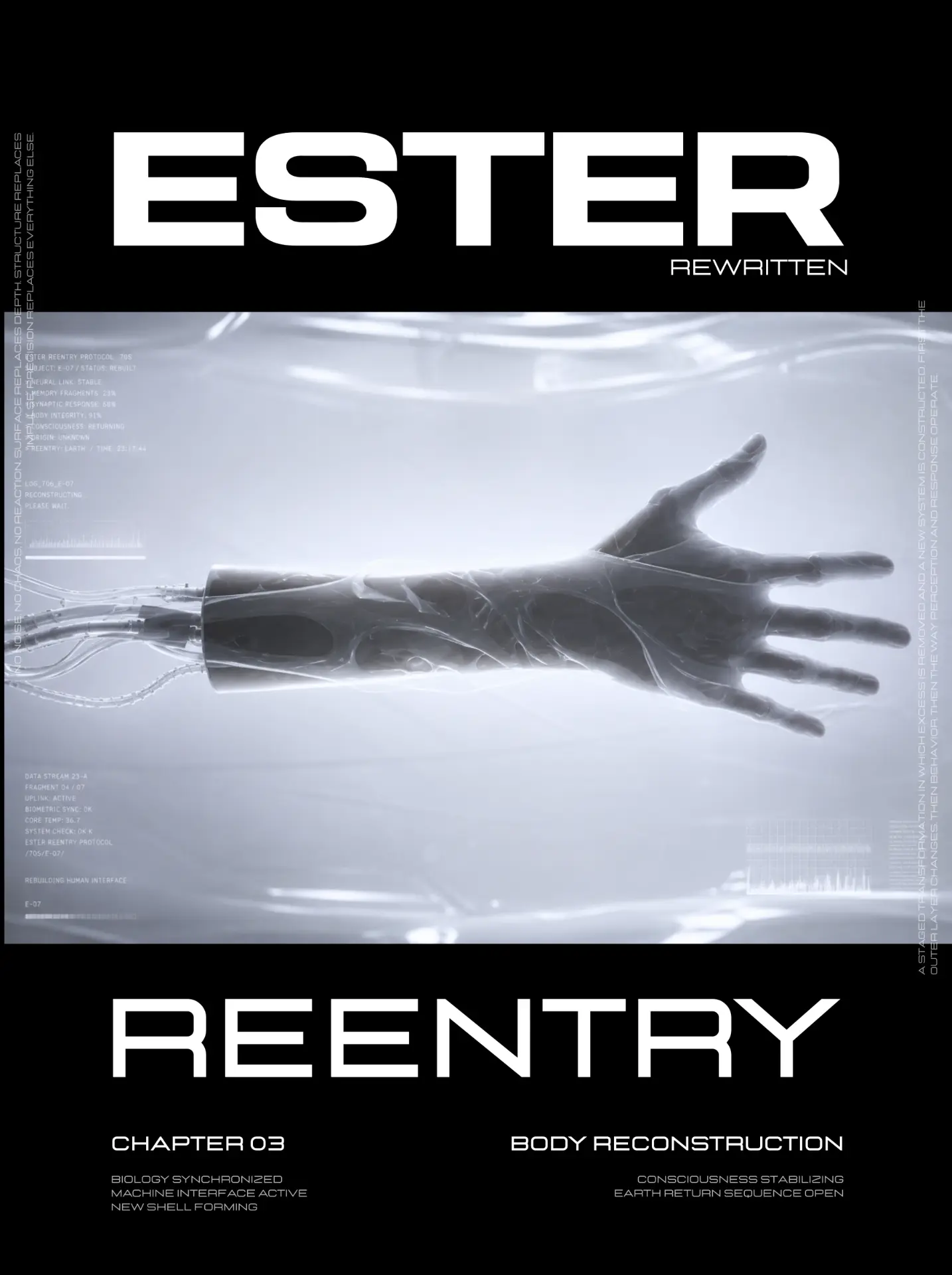 Reentry poster · reconstructed arm in fluid