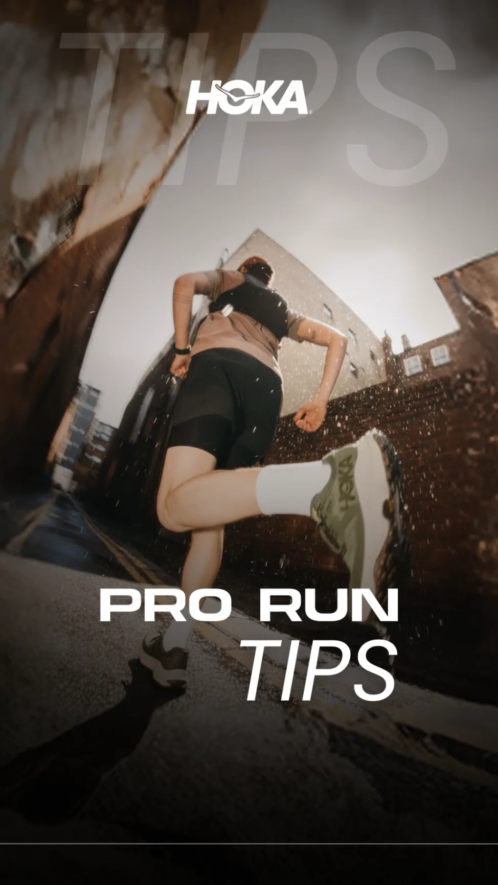 HOKA running tips story design with dynamic runner