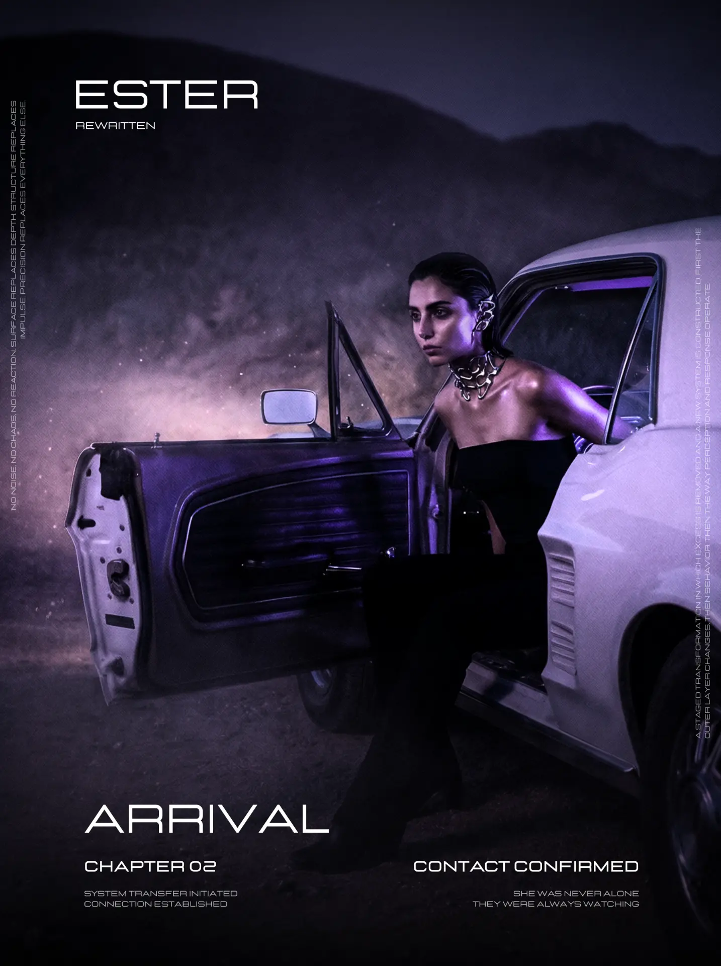 Arrival poster · desert car door scene