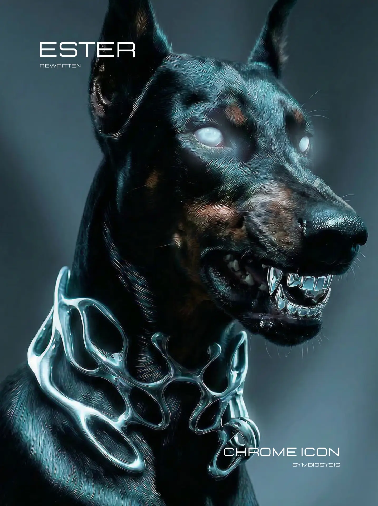 Chrome Icon poster · chrome collared dog