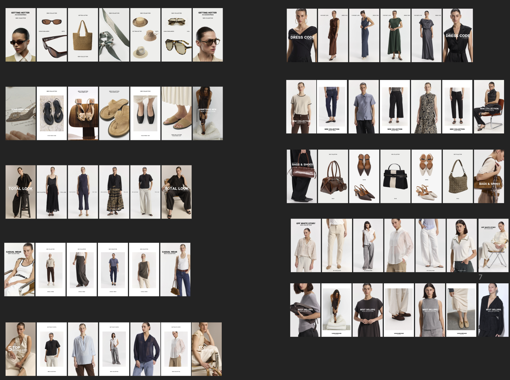 Ronen Chen commercial stories system: collection, category and promotion story sets
